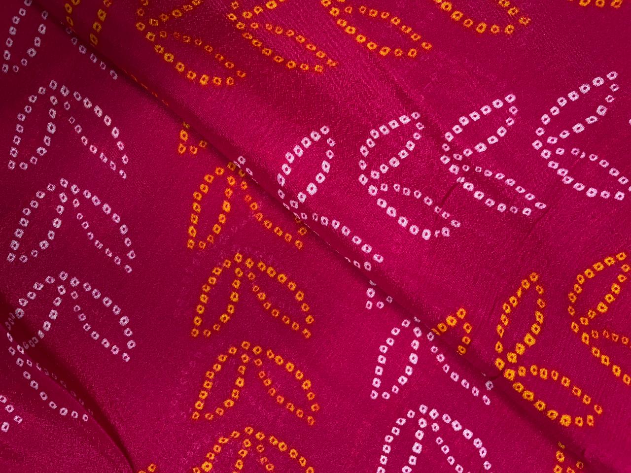 Magenta Floral Chinon Chiffon Fabric Kapdashop