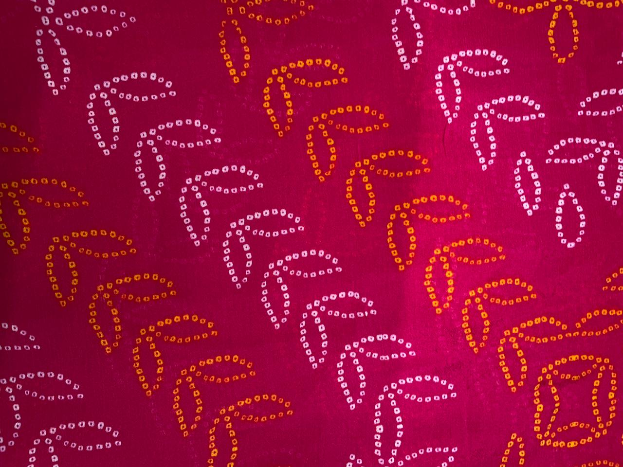 Magenta Floral Chinon Chiffon Fabric KTEX