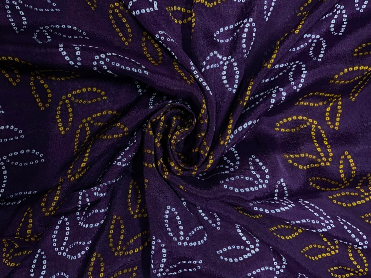 Royal Purple Floral Chinon Chiffon Fabric KTEX