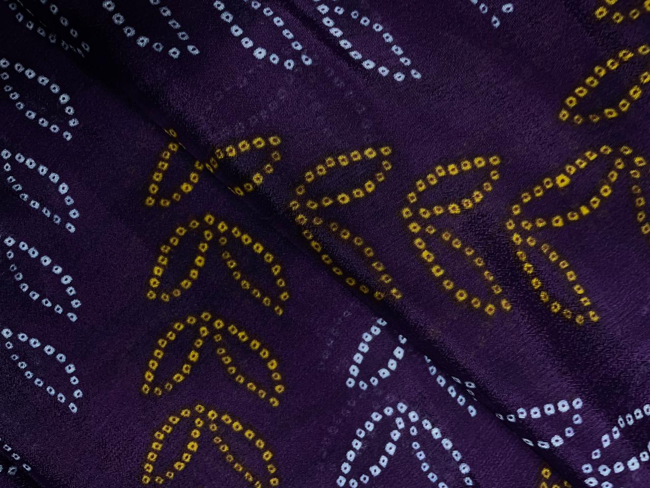 Royal Purple Floral Chinon Chiffon Fabric KTEX