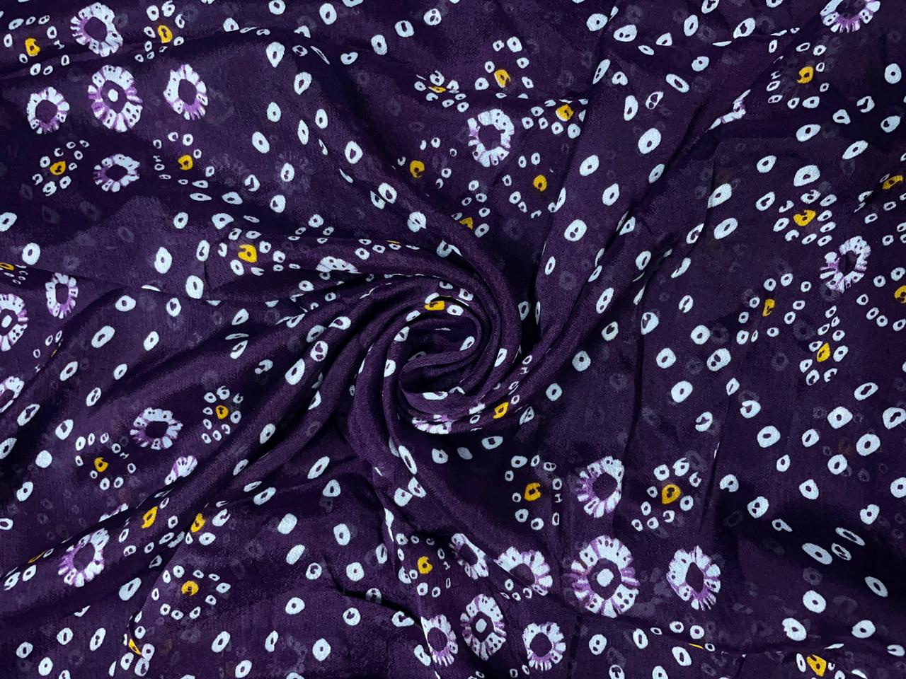 Royal Purple Floral Chinon Chiffon Fabric KTEX