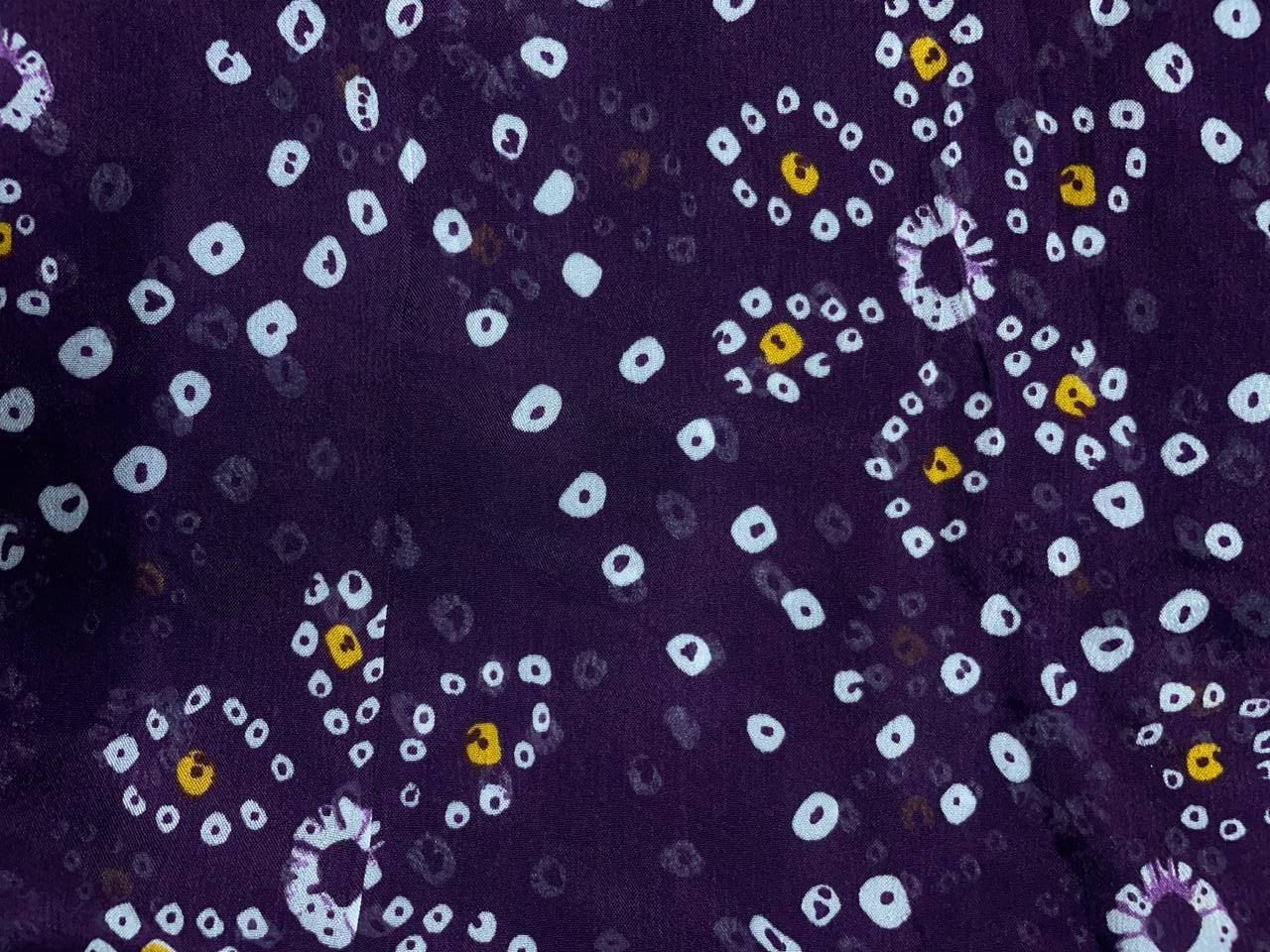 Royal Purple Floral Chinon Chiffon Fabric KTEX