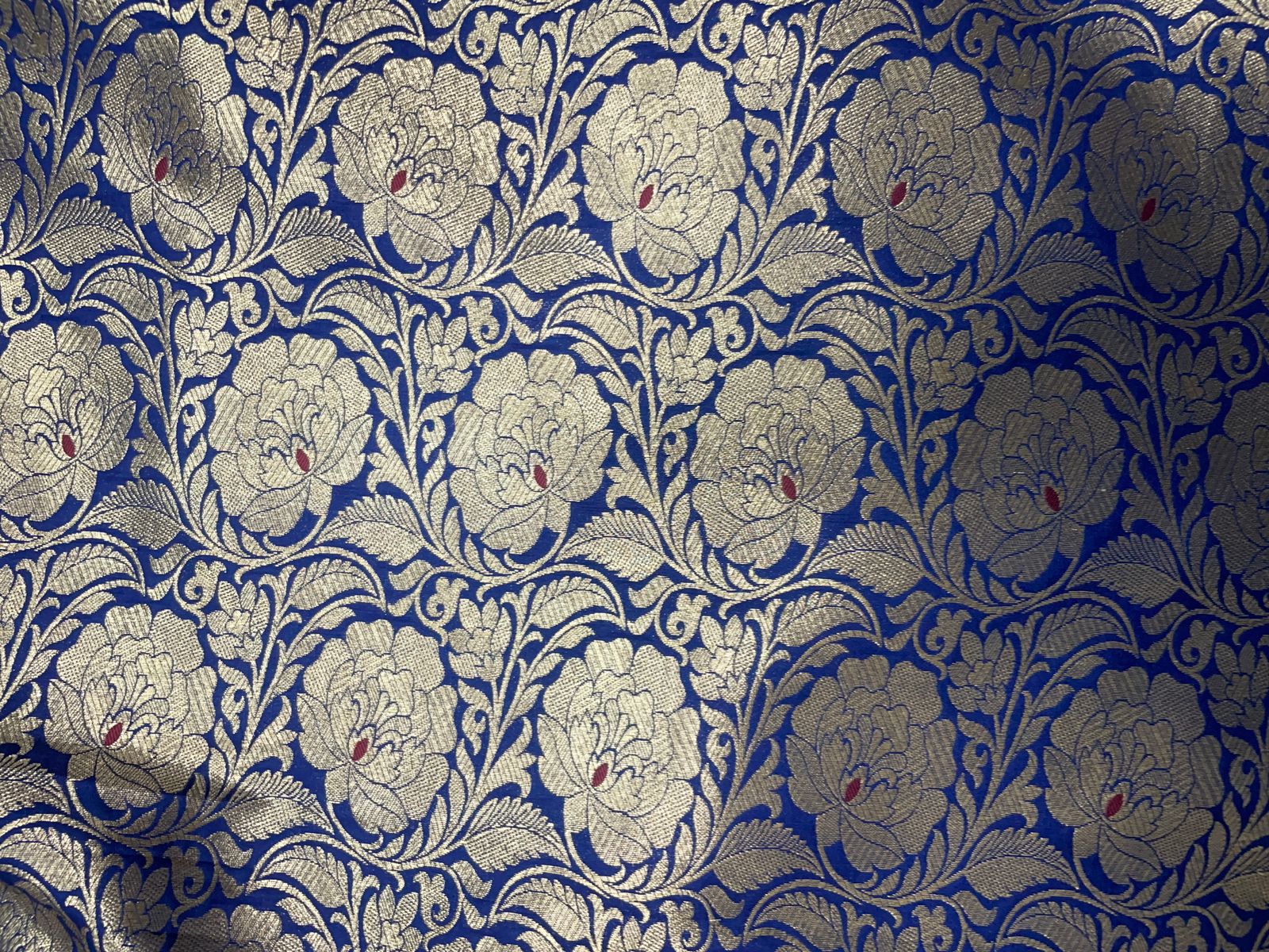 Navy Blue Floral Brocade 44 Kapdashop