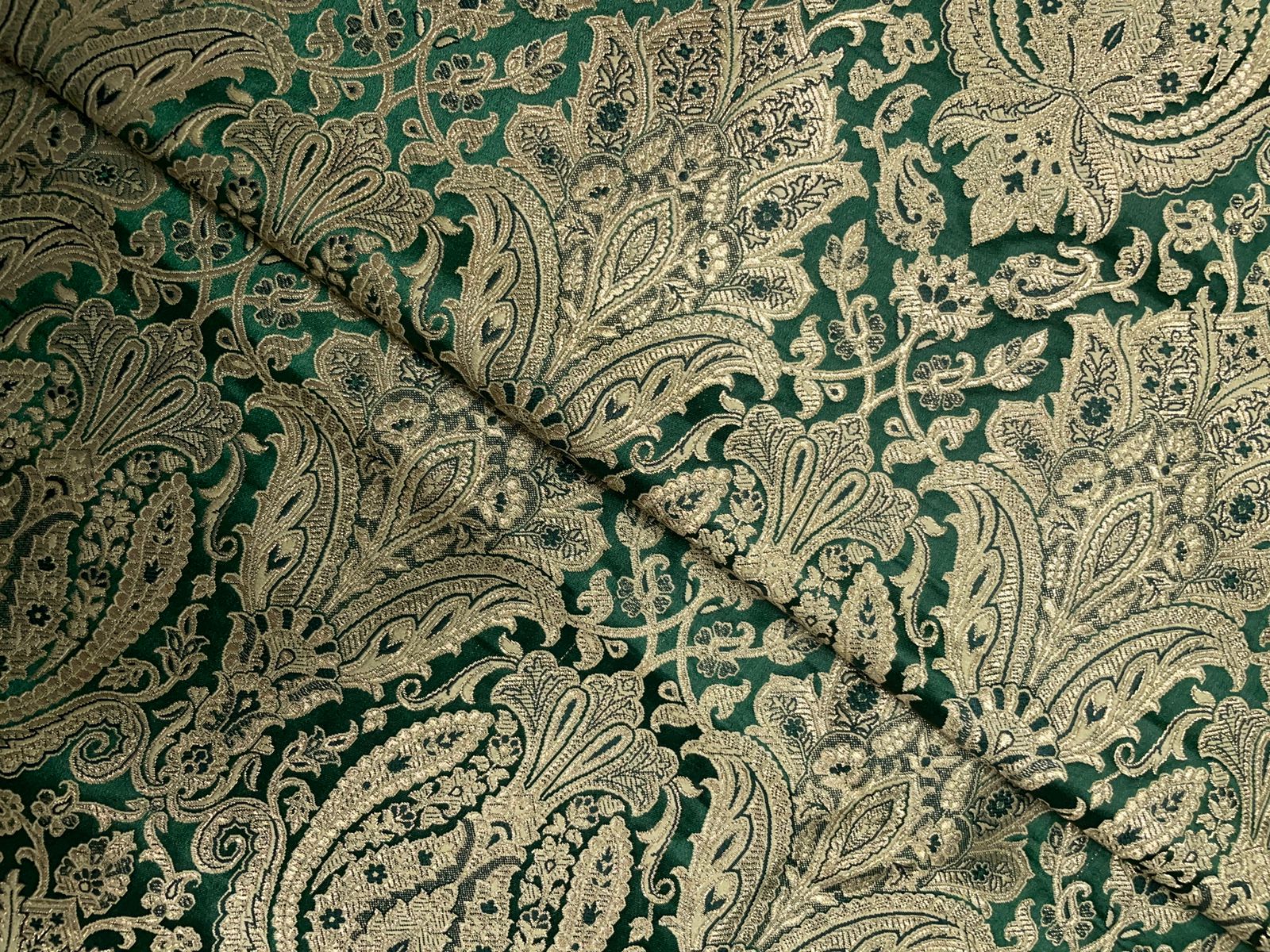 Bottle Green Floral Brocade 44 Kapdashop