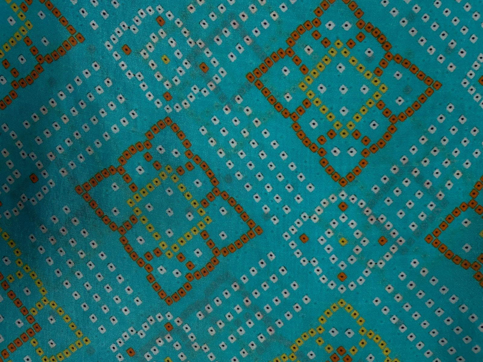 Sky Blue Geometric Habutai Silk Print 44 Kapdashop