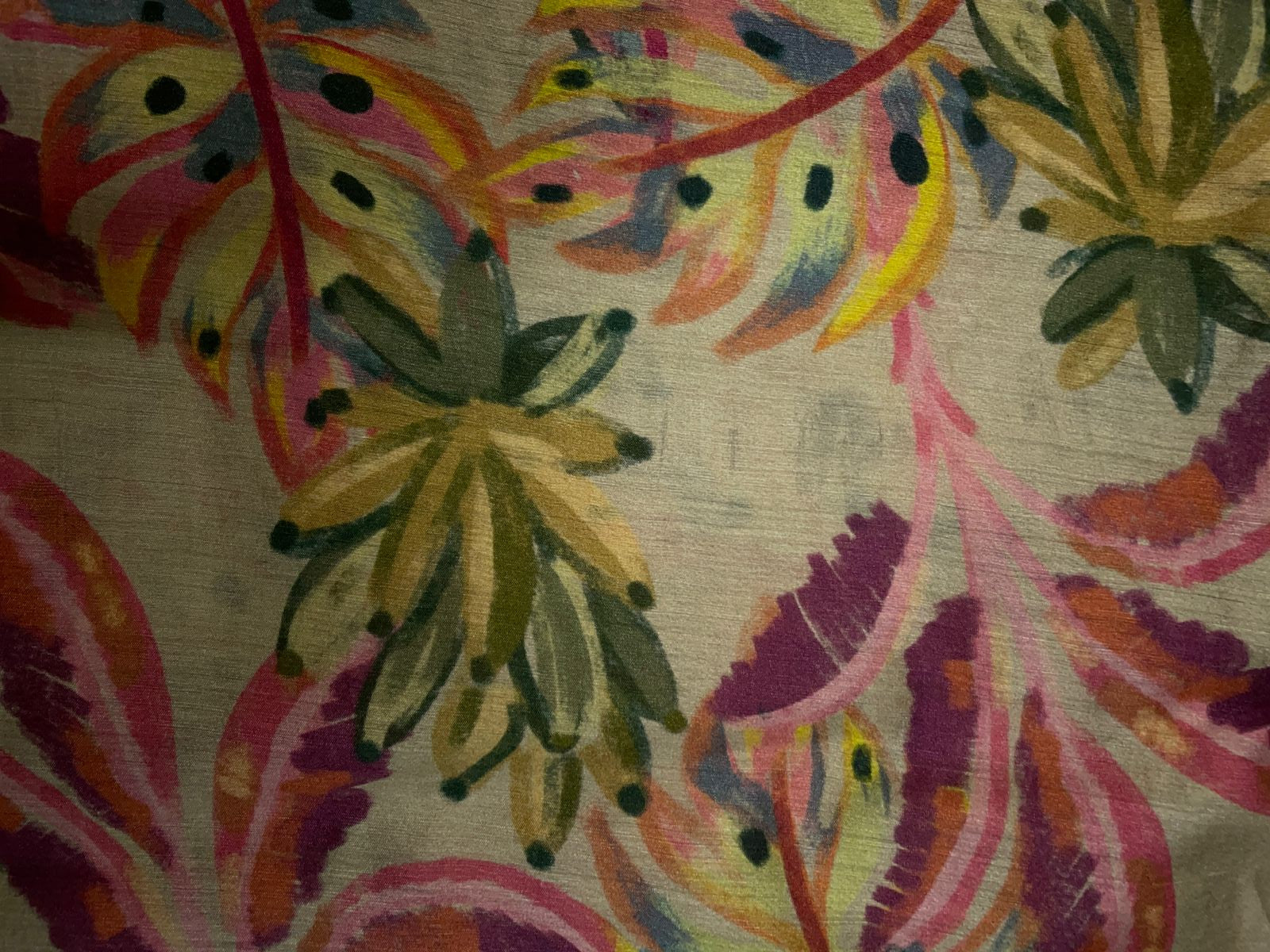 Multicolor Floral Pure Monga Silk Fabric KTEX