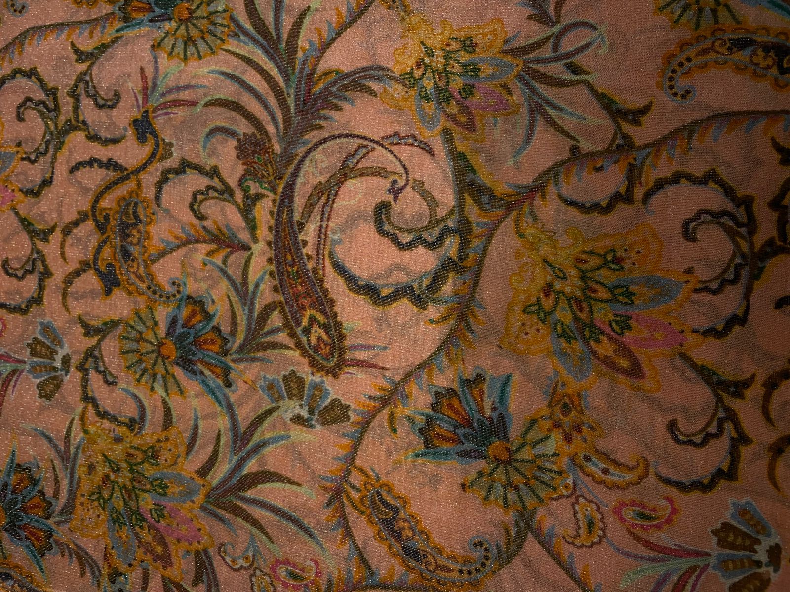 Peach Multicolor Floral Tissue Print 44 Kapdashop