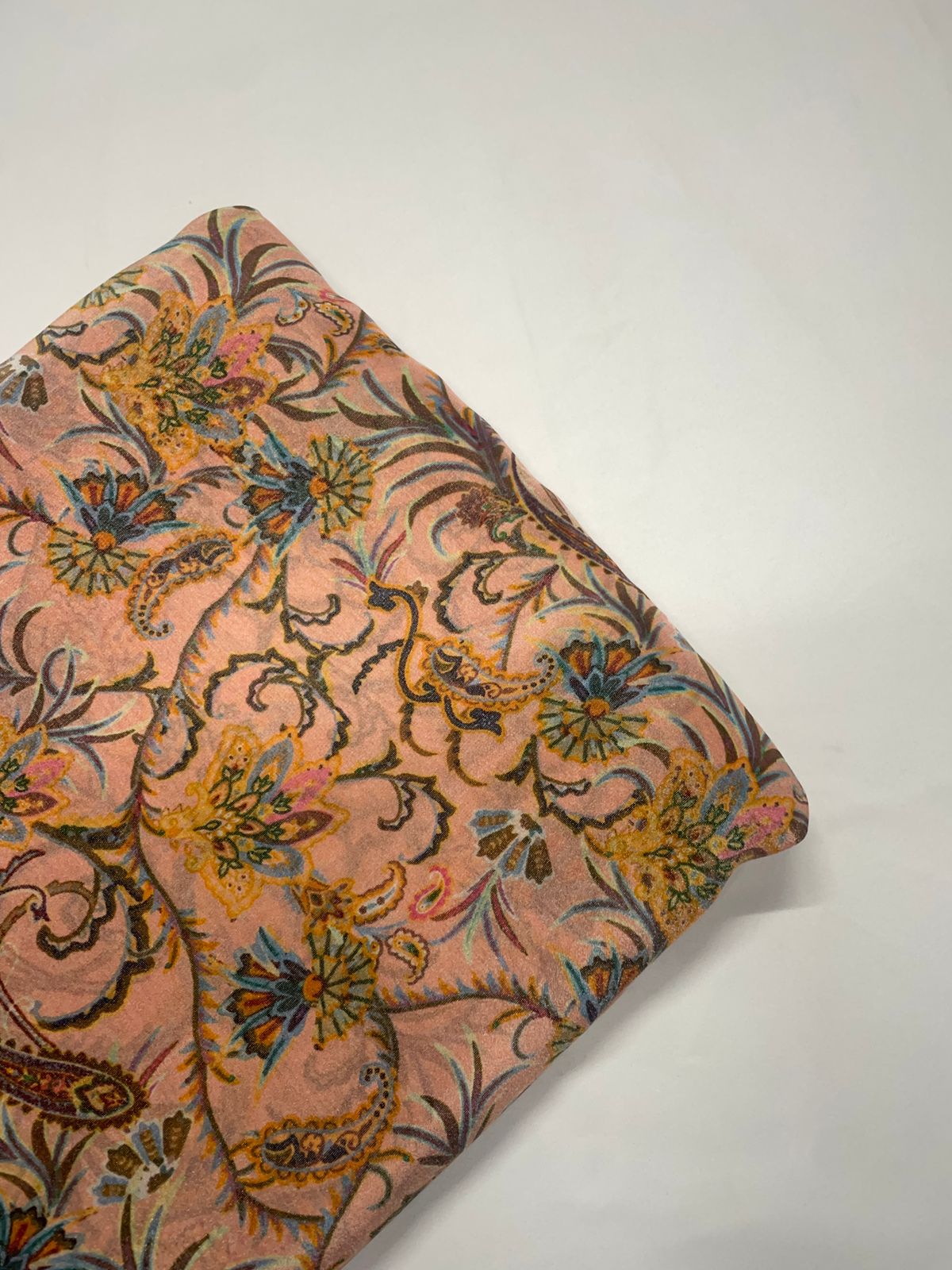 Peach Multicolor Floral Tissue Print 44 Kapdashop