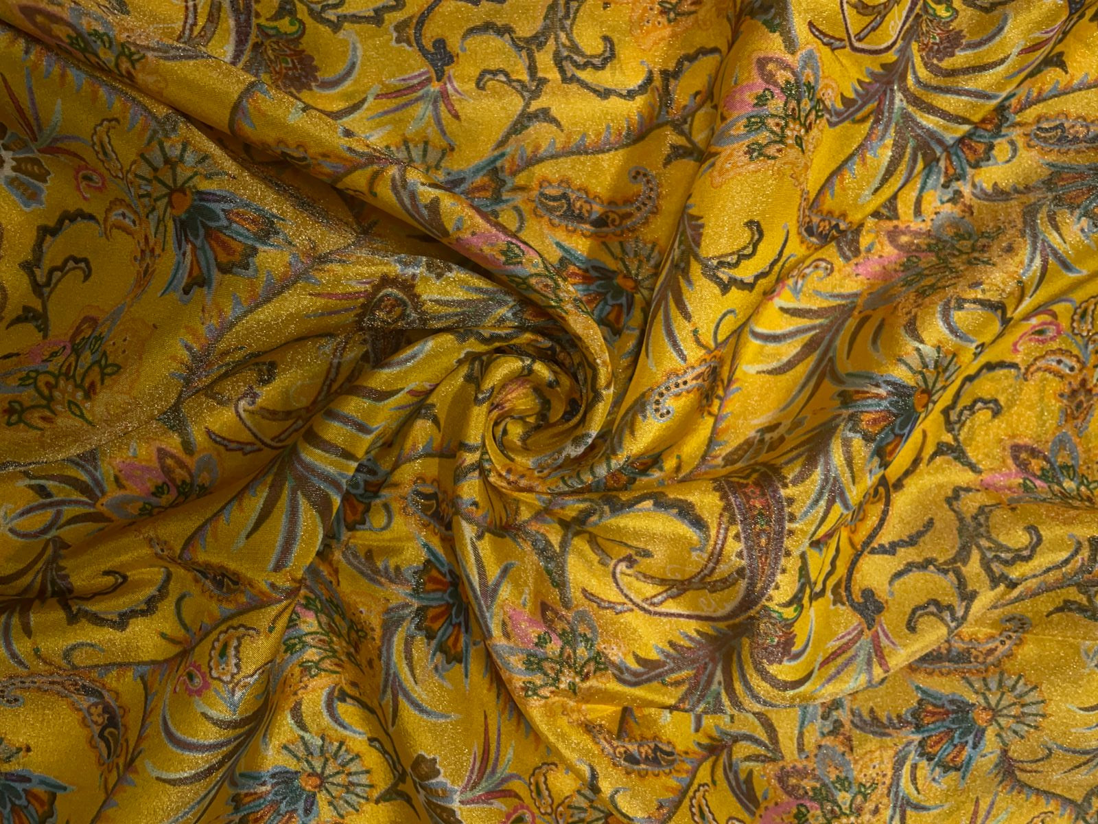 Yellow Multicolor Floral Tissue Print 44 Kapdashop