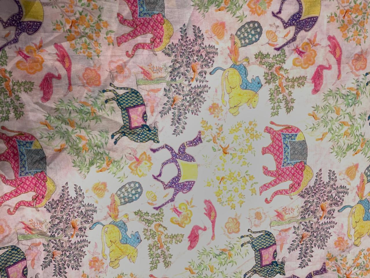 Light Pink Traditional Pure Chanderi Fabric KTEX