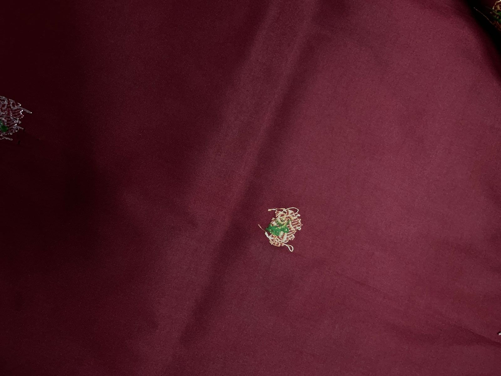 Wine Floral Tafta Boti Embroidery 44 Kapdashop