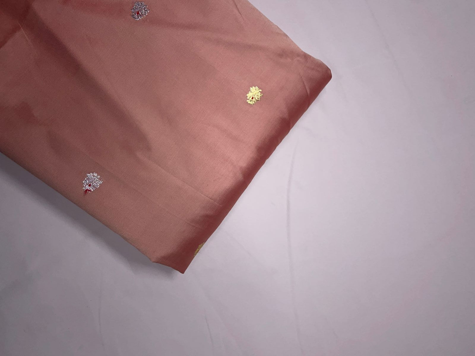 Peach Floral Tafta Boti Embroidery 44 Kapdashop