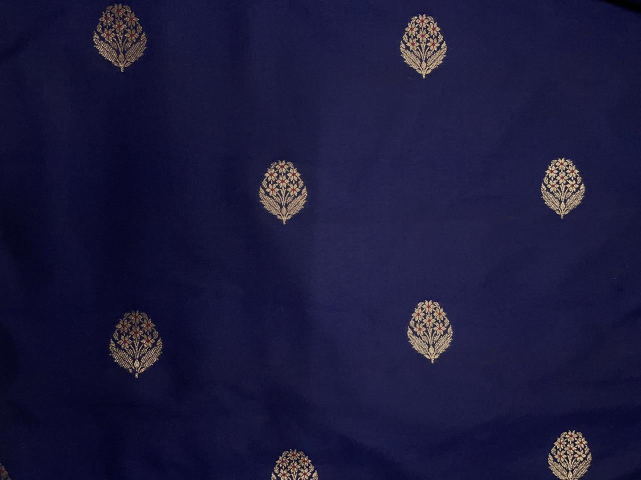 Navy Blue Floral Silk Boti Embroidery 44 Kapdashop