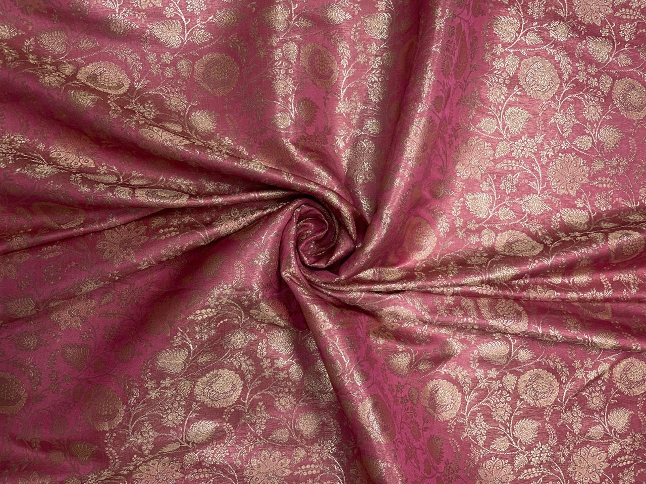 Light Pink Floral Semi Brocade Kapdashop