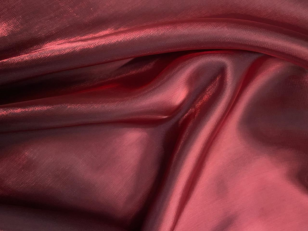 Dark Maroon Plain Jimmy Choo Organza Fabric KTEX