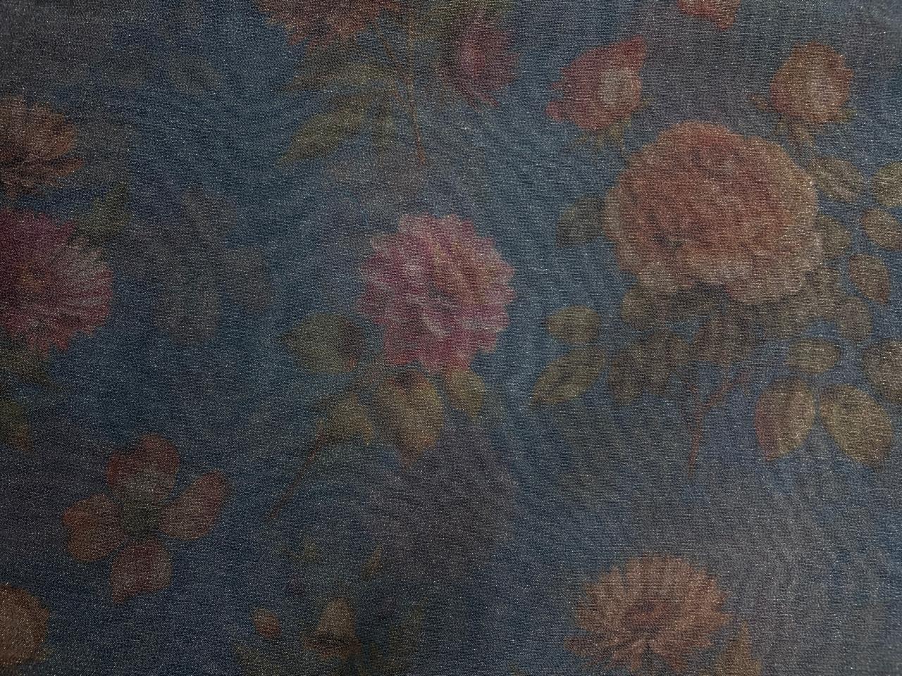 Light Blue Floral Tissue Embroiderd Fabric Kapdashop