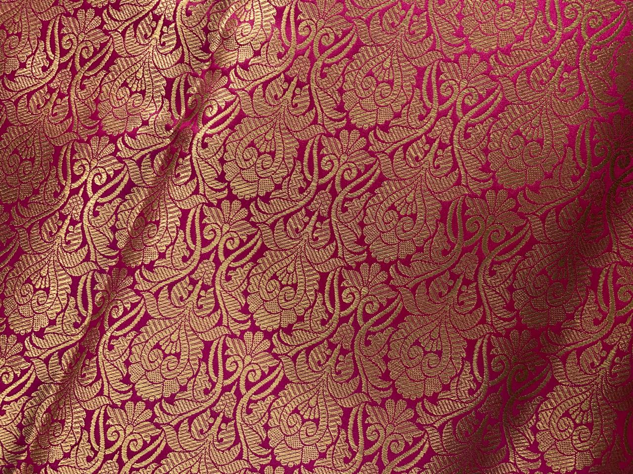 Magenta Floral Semi Brocade 2 Kapdashop