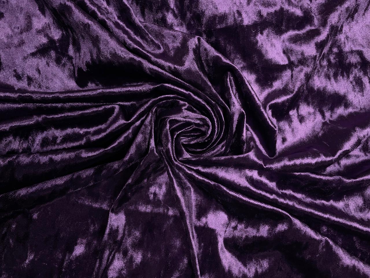 Purple Plain Ice Velvet Lycra Fabric Kapdashop