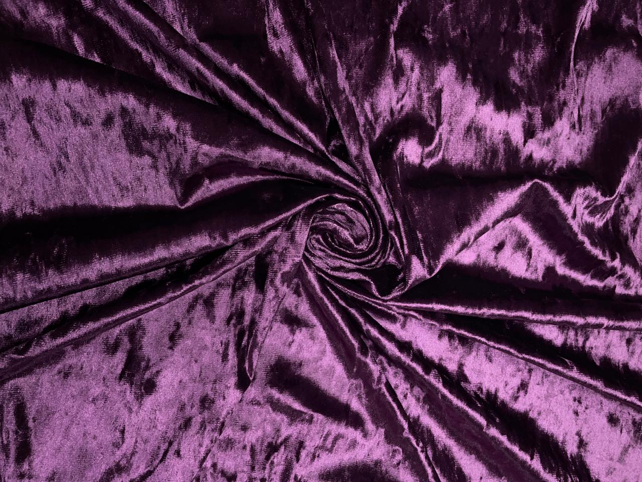 Purple Imported Ice Velvet Lycra Fabric KTEX