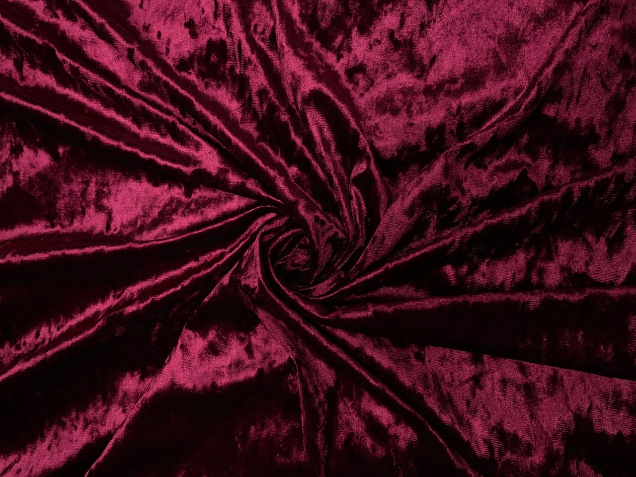Maroon Imported Ice Velvet Lycra Fabric KTEX