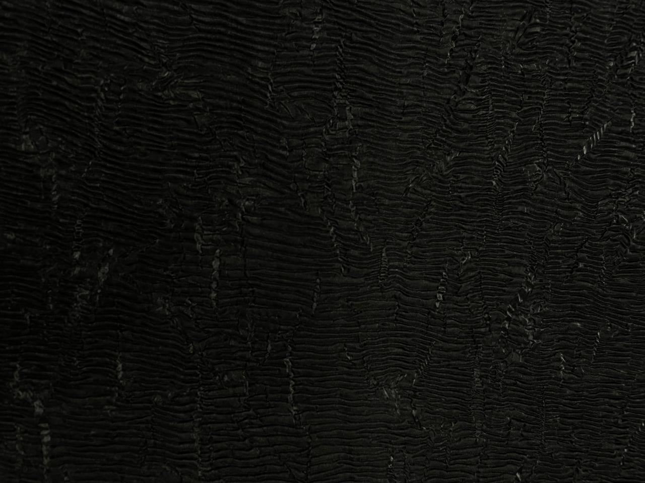 Black Plain Crush Organza Fabric KTEX