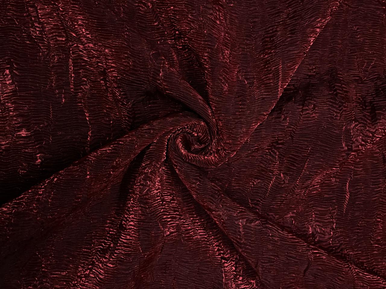 Maroon Plain Crush Organza Fabric Kapdashop