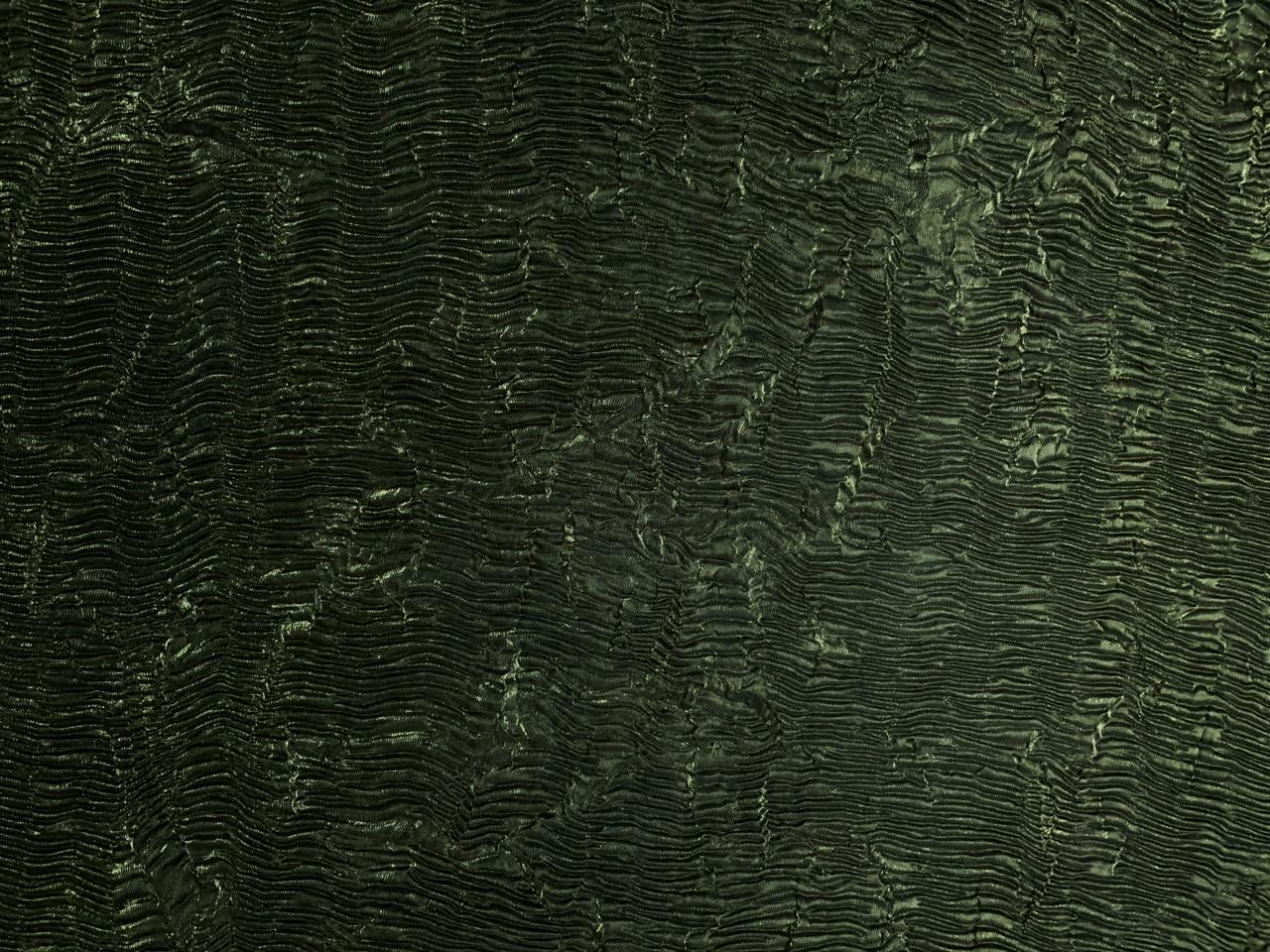 Bottle Green Plain Crush Organza Fabric KTEX