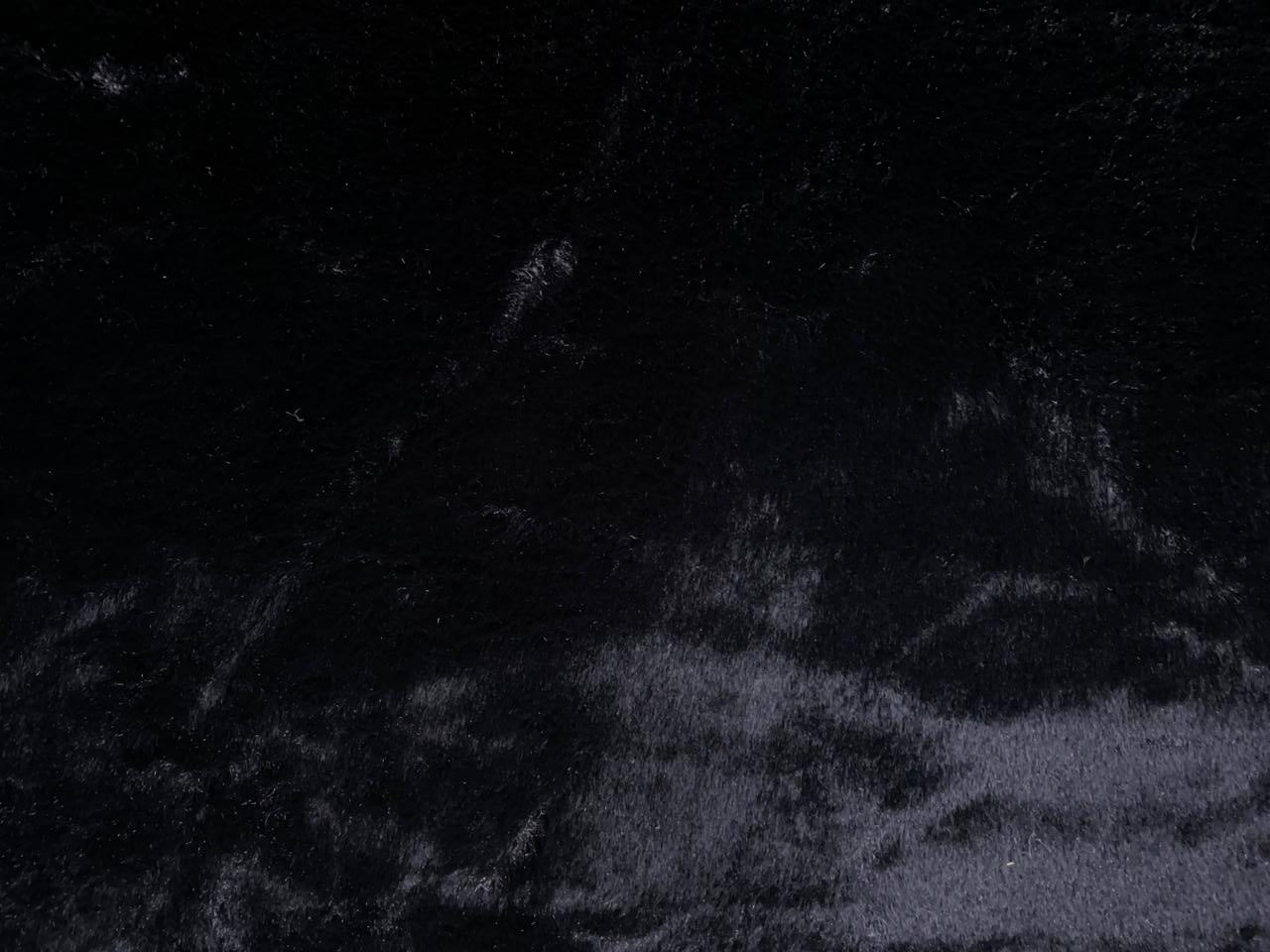 Black Plain Imported Rabbit Fur Fabric KTEX