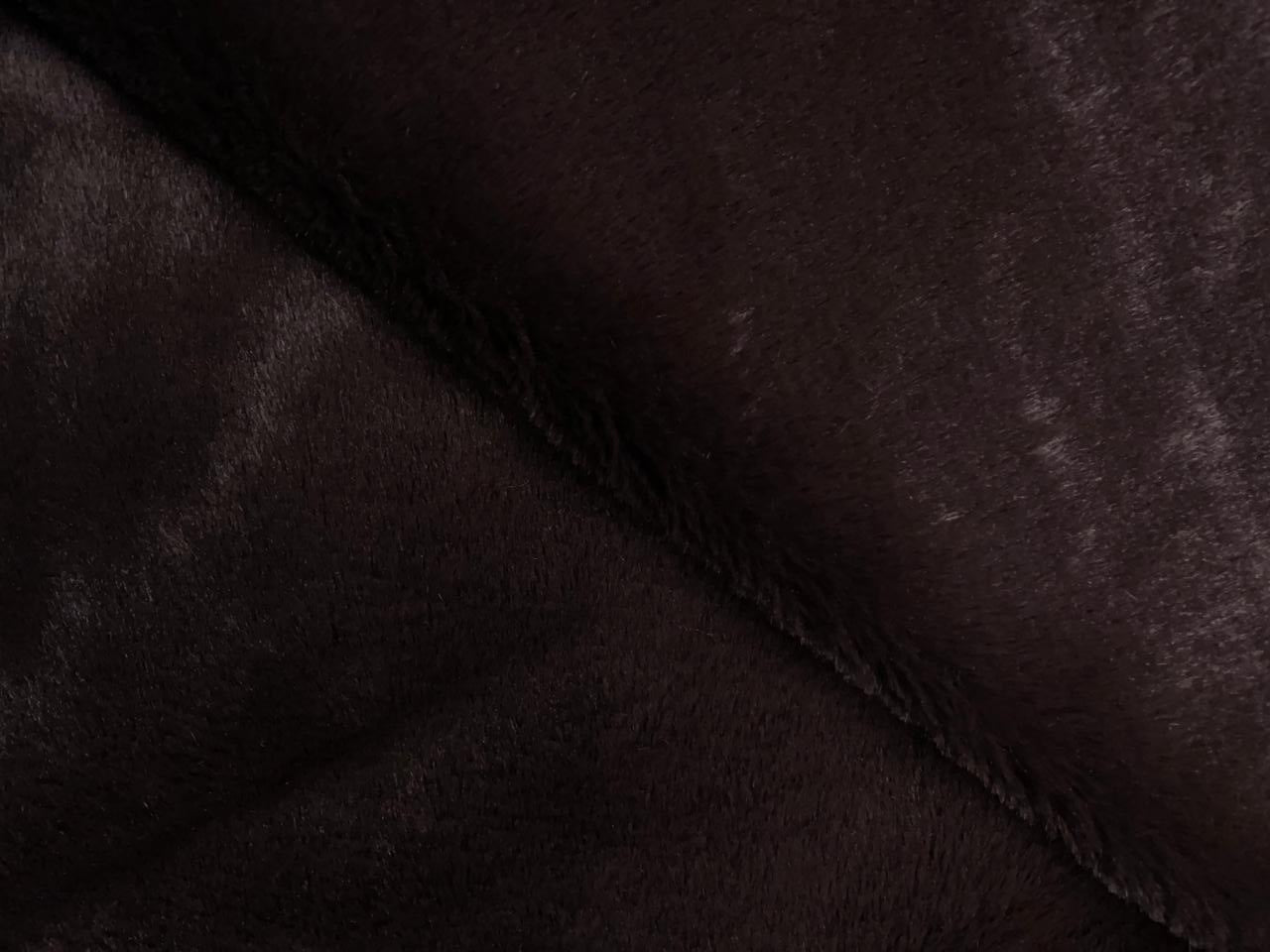 Dark Brown Plain Imported Rabbit Fur Fabric Kapashop