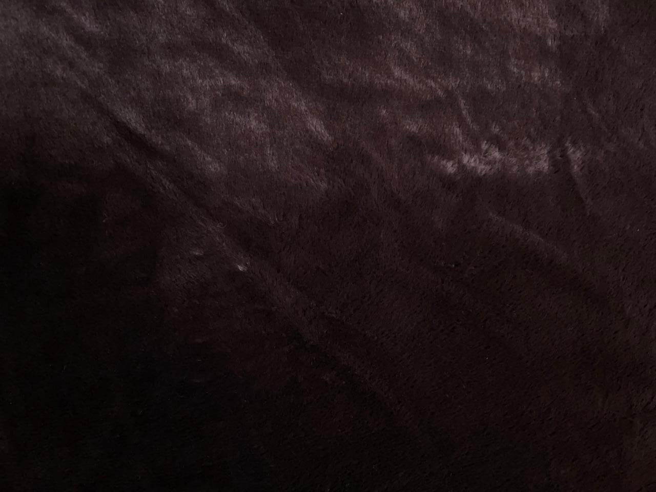 Dark Brown Plain Imported Rabbit Fur Fabric KTEX