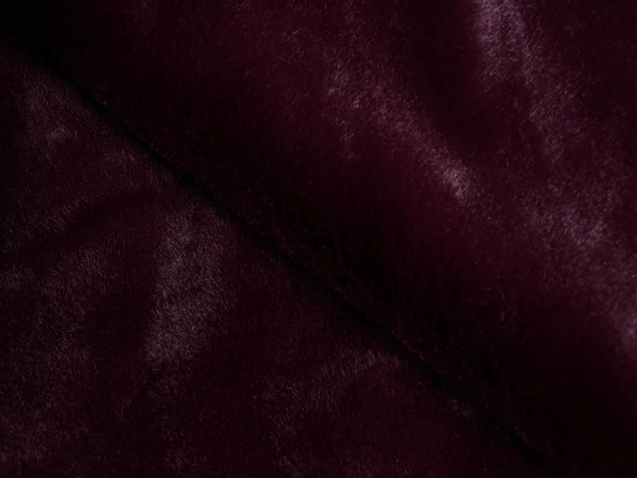 Maroon Plain Imported Rabbit Fur Fabric Kapashop