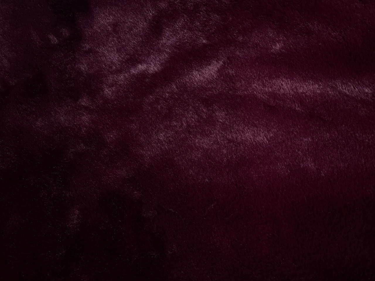 Maroon Plain Imported Rabbit Fur Fabric Kapashop