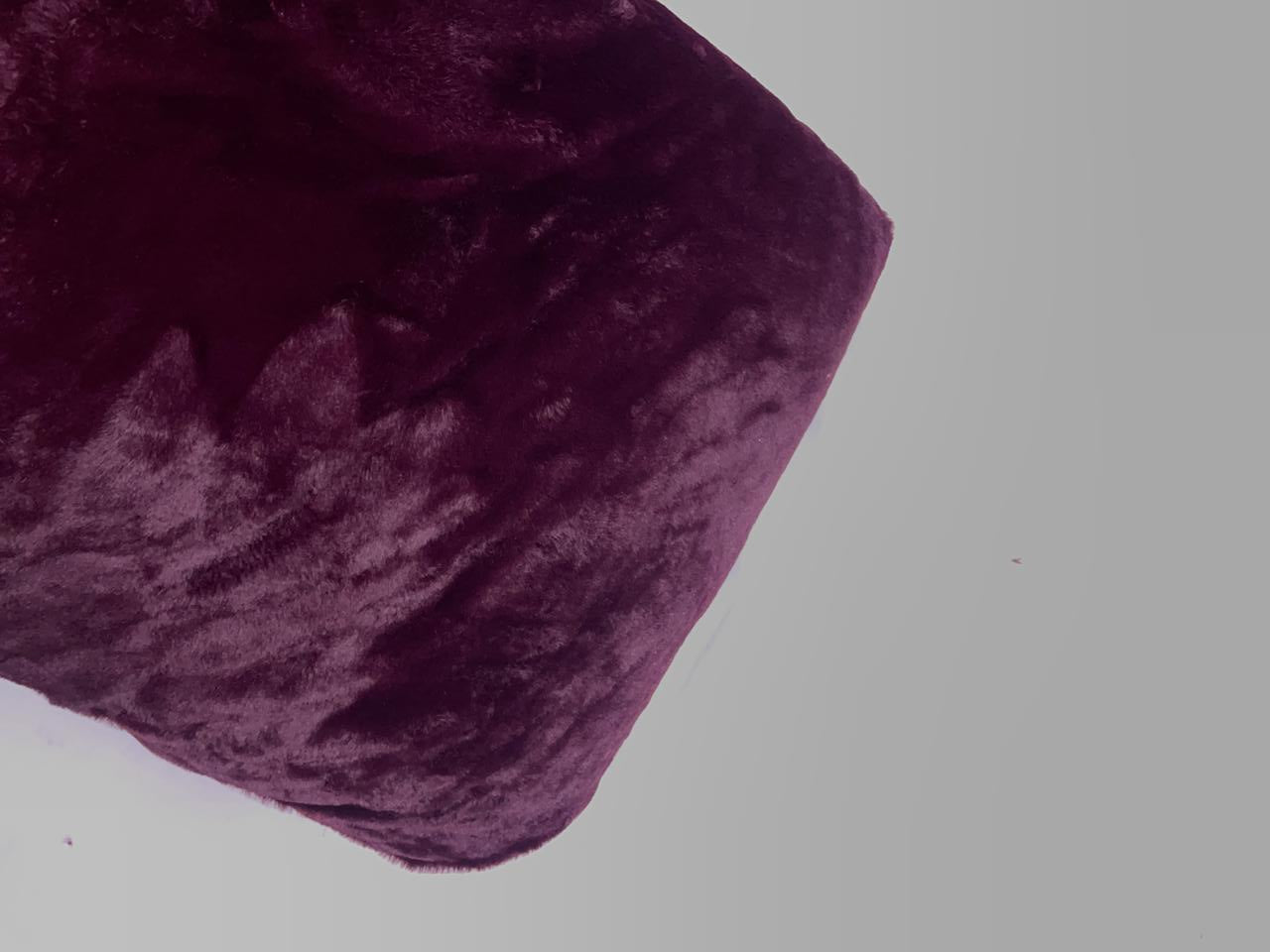 Maroon Plain Imported Rabbit Fur Fabric KTEX