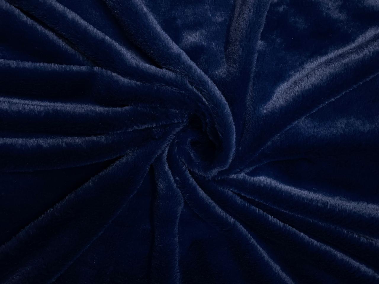 Navy Blue Plain Imported Rabbit Fur Fabric KTEX