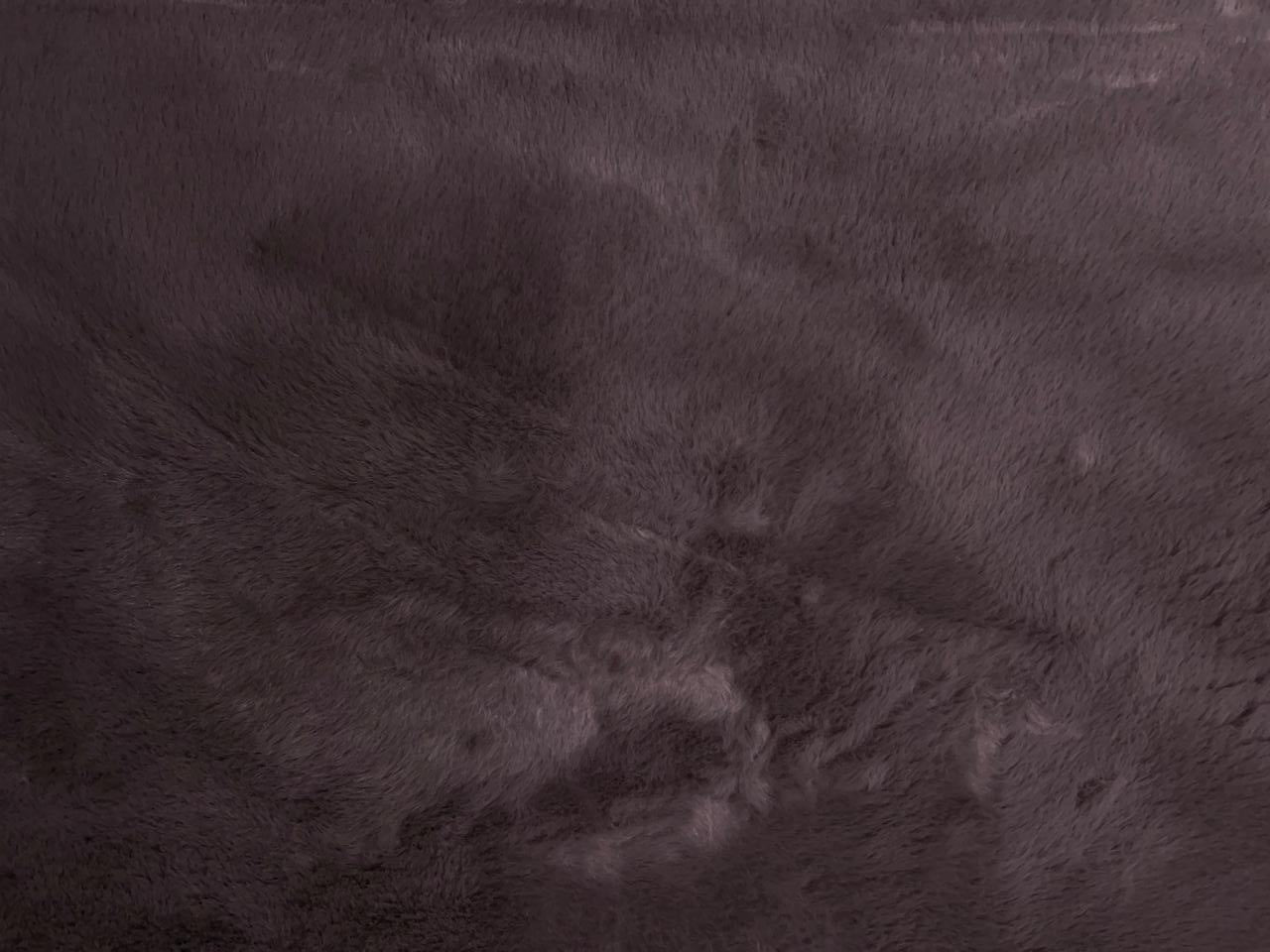 Grey Plain Imported Rabbit Fur Fabric KTEX