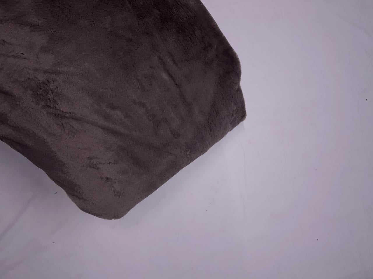 Grey Plain Imported Rabbit Fur Fabric Kapashop