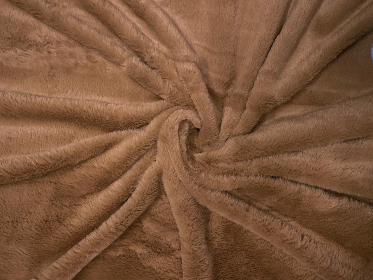 Light Brown Plain Imported Rabbit Fur Fabric Kapashop