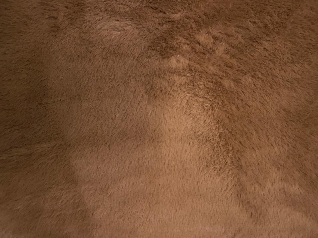 Light Brown Plain Imported Rabbit Fur Fabric Kapashop