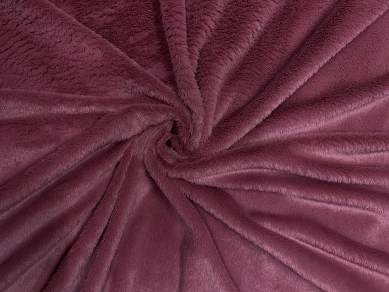 Dusty Pink Plain Imported Rabbit Fur Fabric KTEX