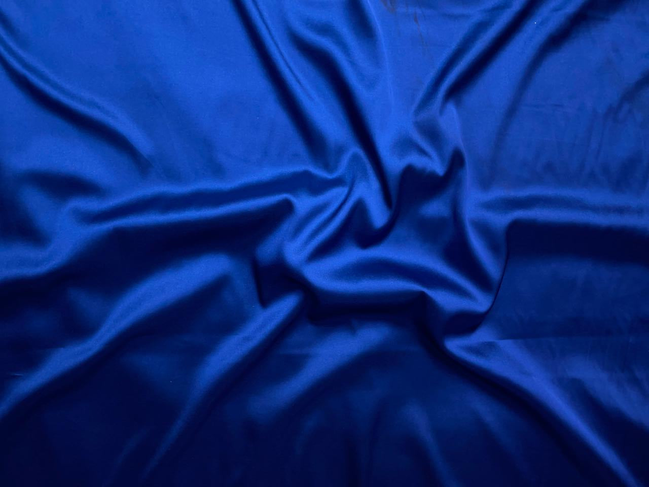 Royal Blue Plain Armani Satin Lycra N90L Fabric KTEX