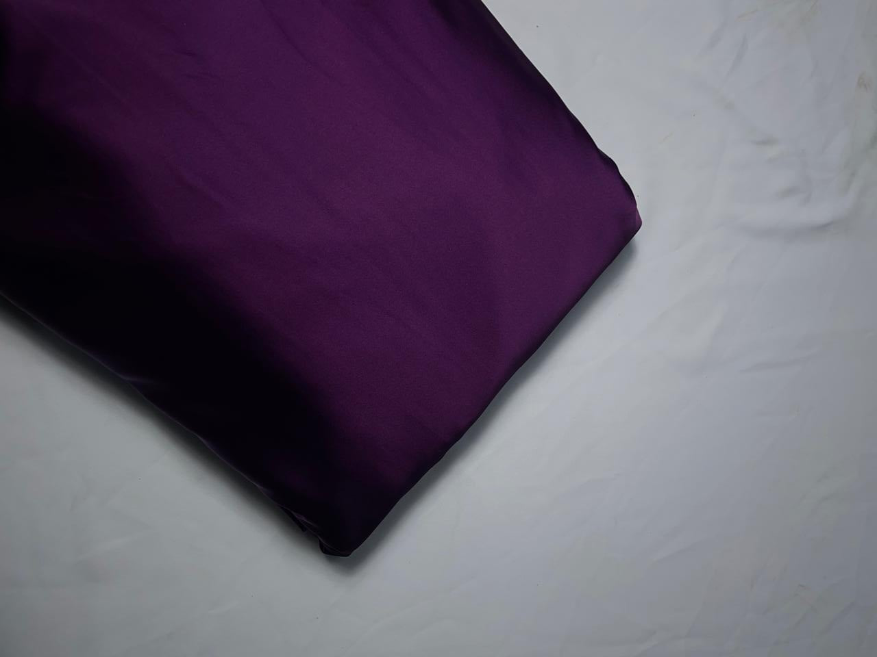 Dark Purple Plain Armani Satin Lycra Fabric KTEX