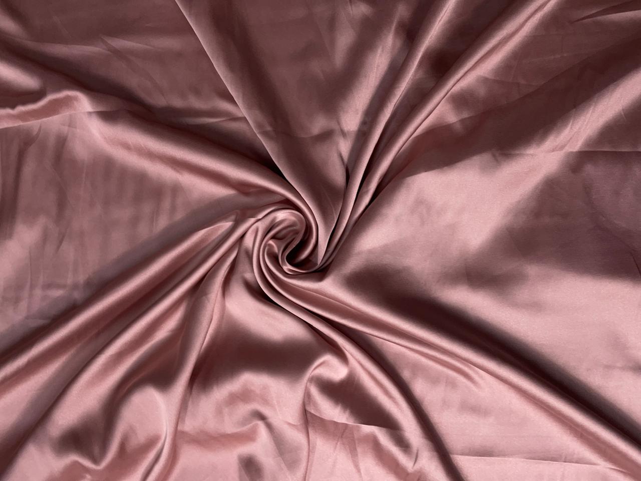 Peach Plain Armani Satin Lycra Fabric KTEX