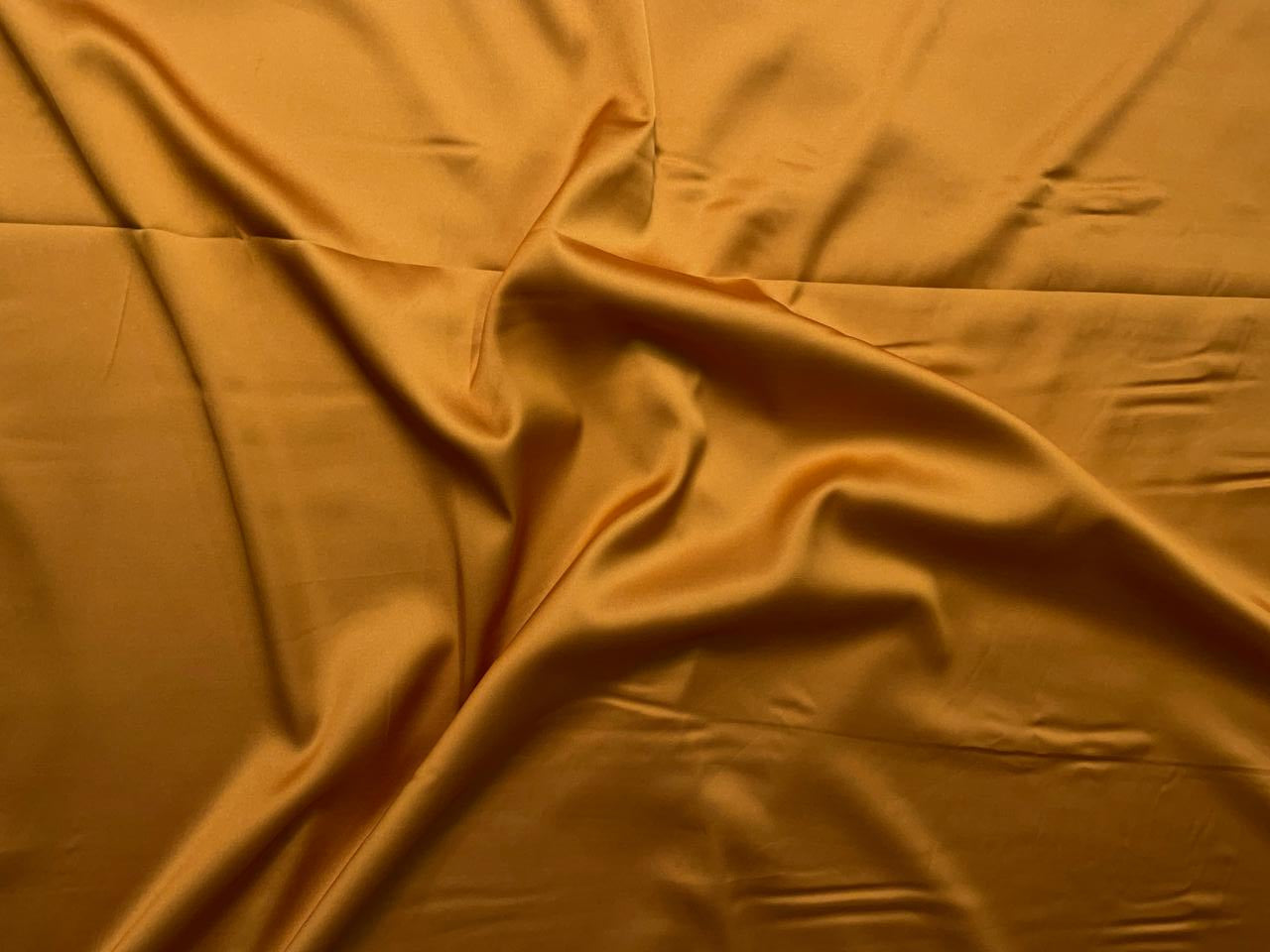 Mustard Plain Armani Satin Lycra N148 Fabric KTEX