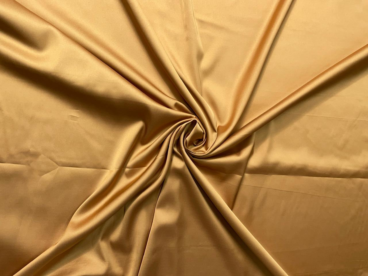 Mustard Plain Armani Satin Lycra Fabric KTEX
