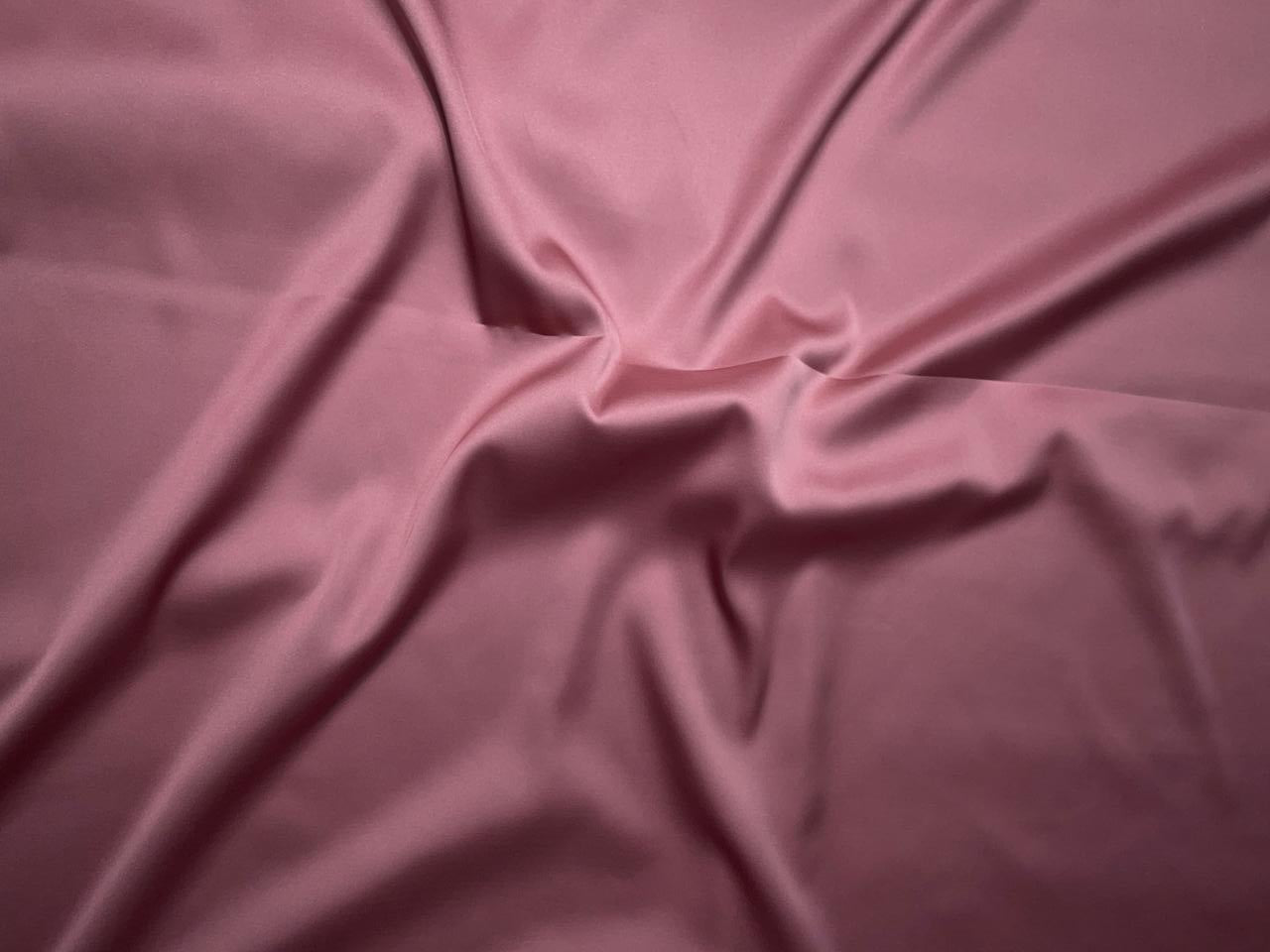 Dark Peach Plain Armani Satin Lycra Fabric KTEX