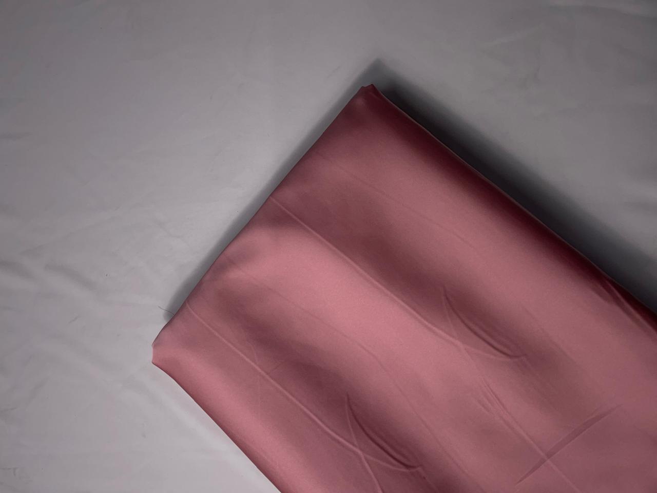 Dark Peach Plain Armani Satin Lycra Fabric KTEX