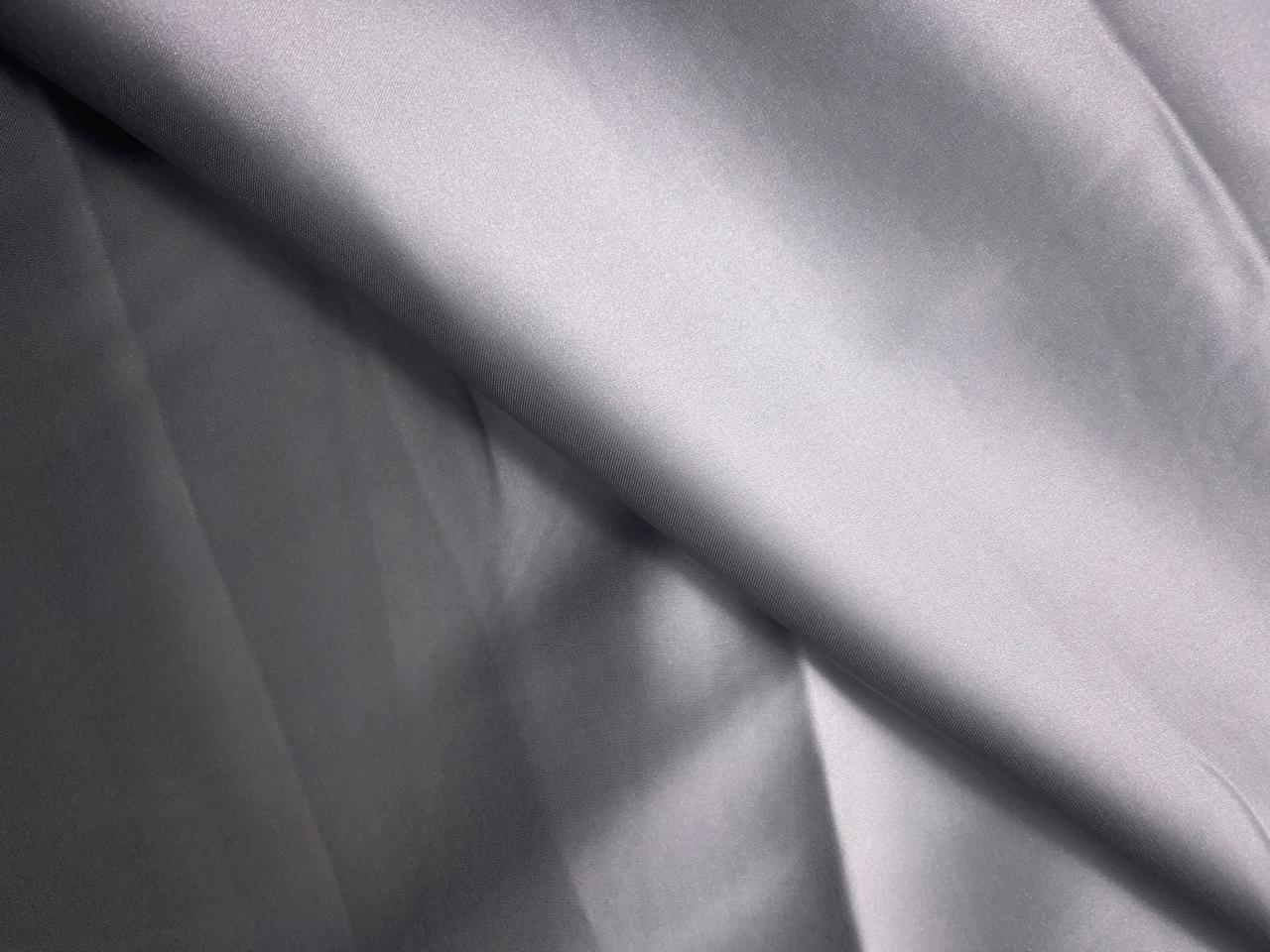 Light Grey Plain Armani Satin Lycra Fabric KTEX