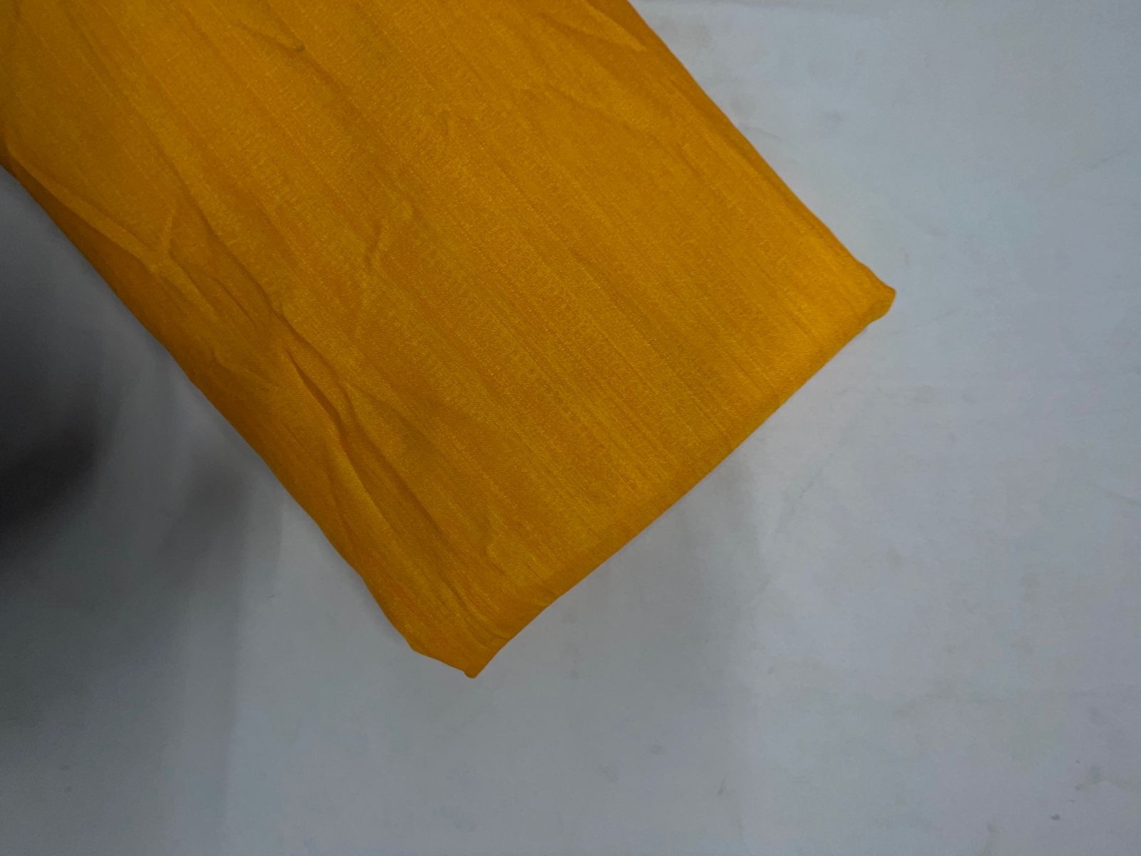 Bright Yellow Plain Matka Silk Fabric Fabric KTEX