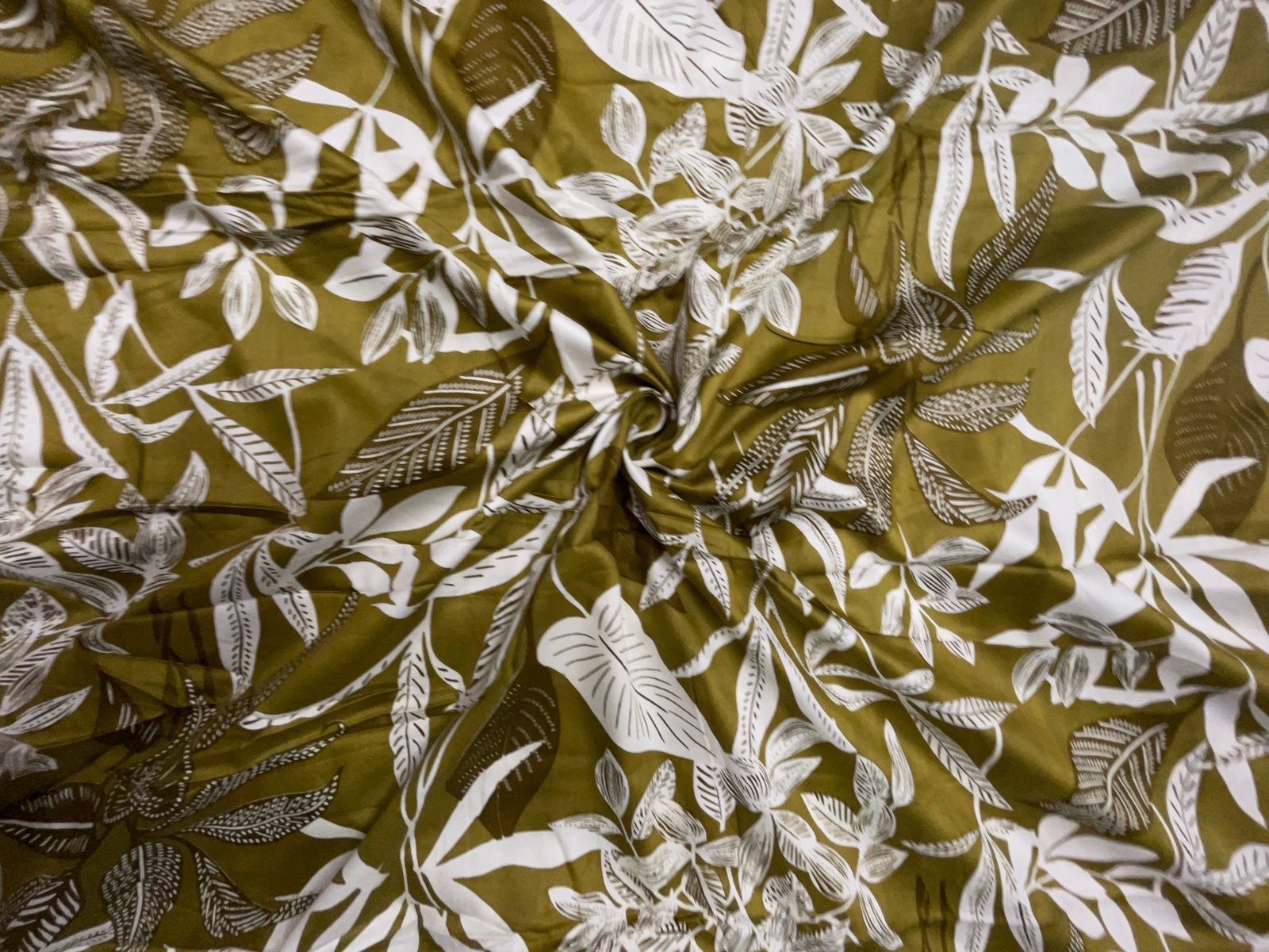 Mehndi Floral Modal Satin Fabric KTEX