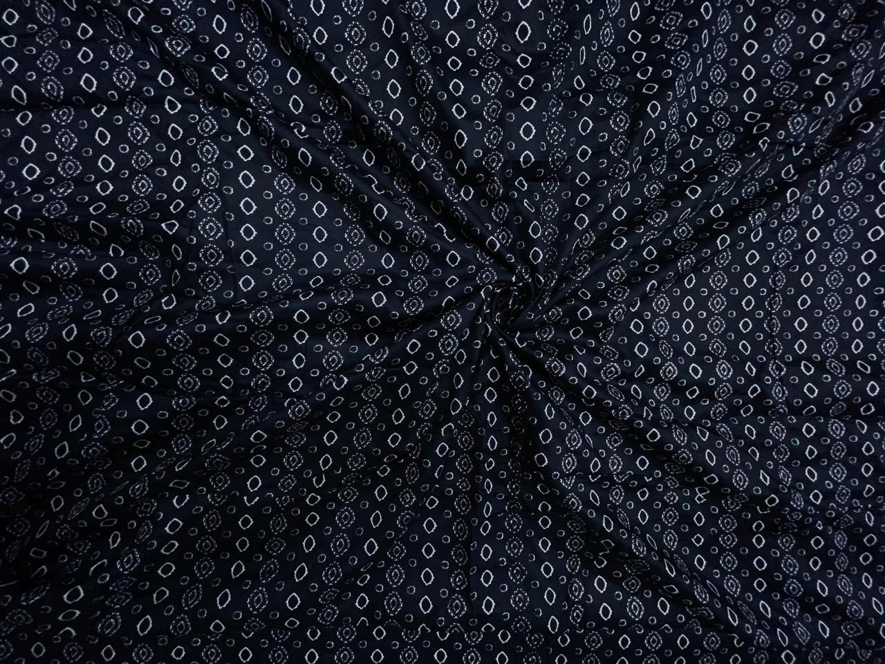 Black & White Geometric Modal Satin Fabric KTEX